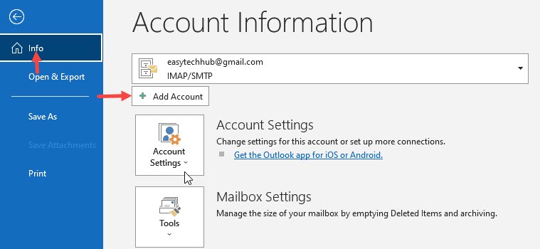 How to Set up Outlook.com Account in MS Outlook